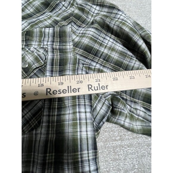 Wrangler Shirt Men’s Large Button Down Plaid Snap Button Long Sleeve Western - Picture 7 of 10